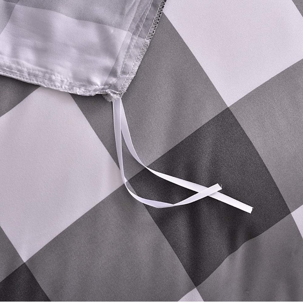 COPY Duvet Cover Set 2 Piece Grey White Buffalo Plaid - Picture 5 of 5